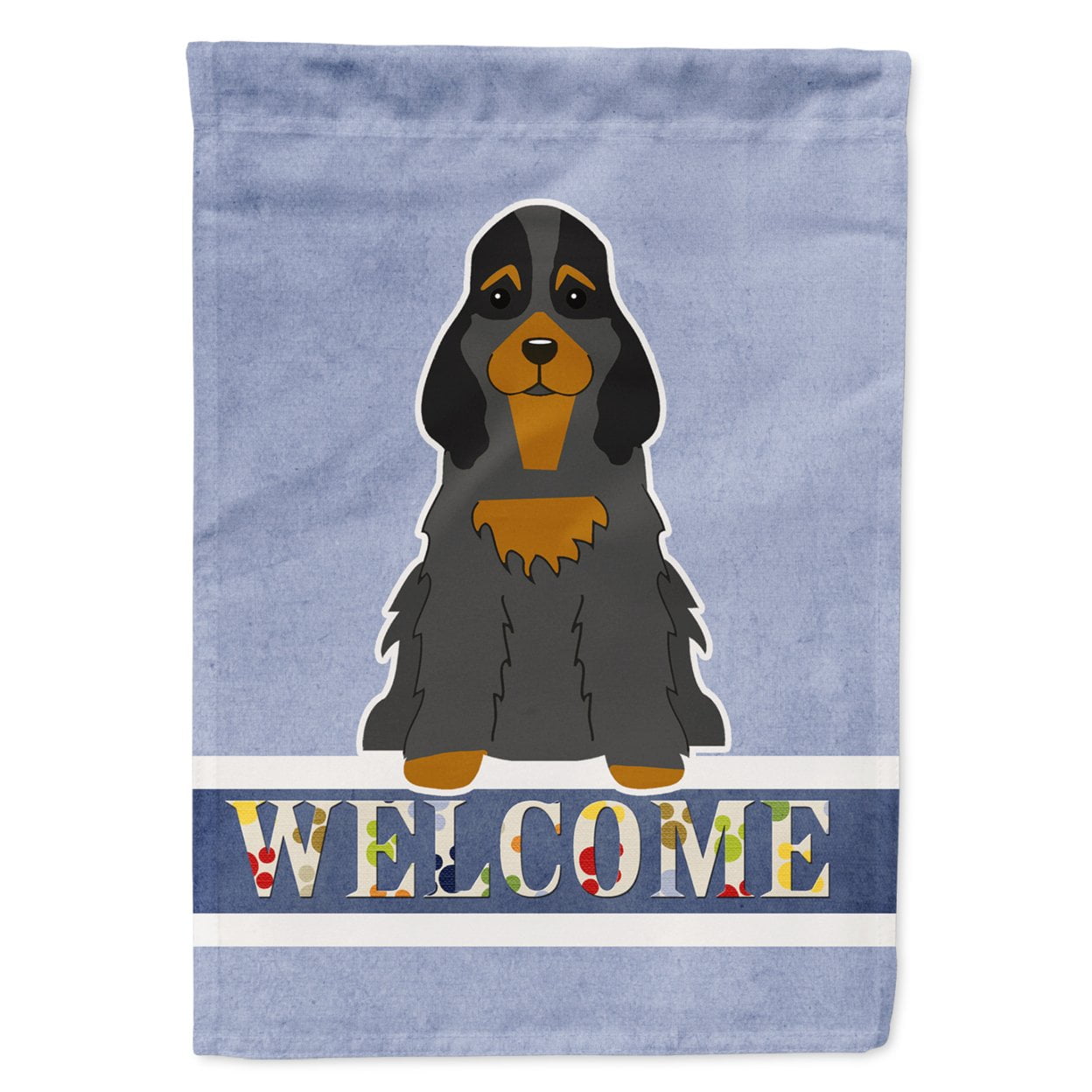 Cocker Spaniel Black Tan Welcome Garden Size Flag