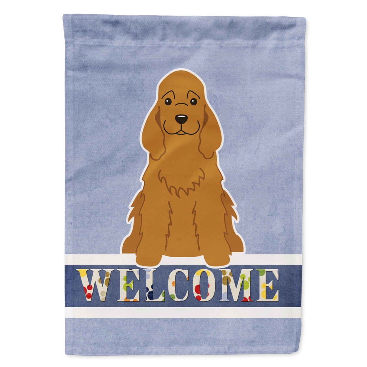 Cocker Spaniel Red Welcome Garden Size Flag
