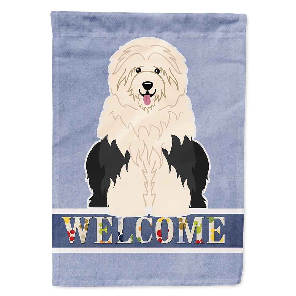 BB5677GF Old English Sheepdog Welcome Garden Size Flag