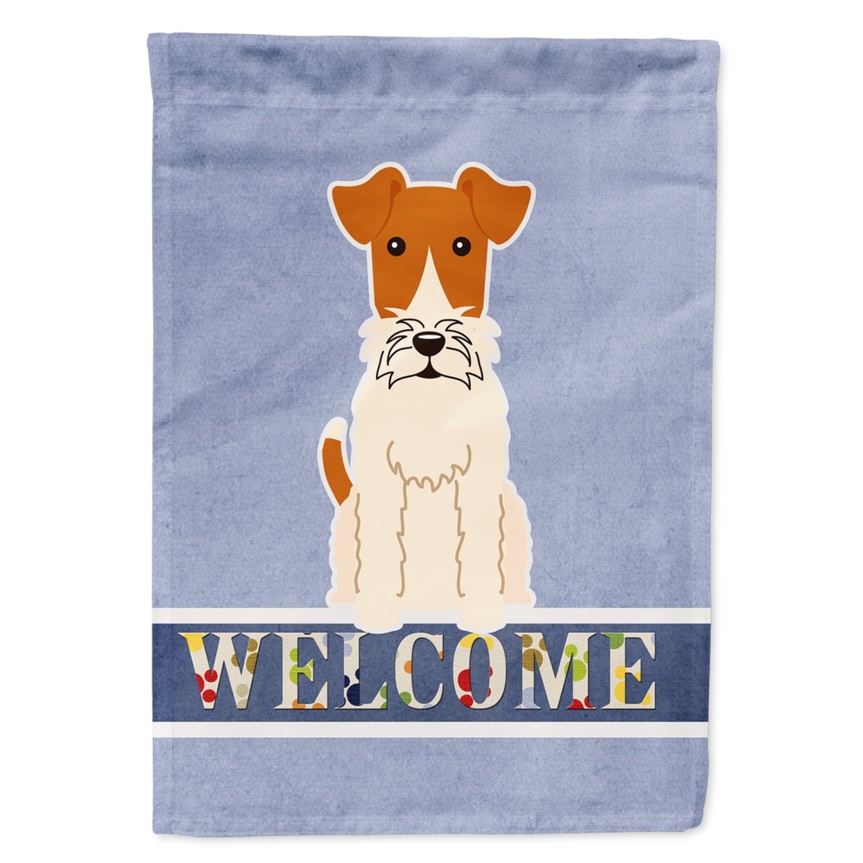 Wire Fox Terrier Welcome Garden Size Flag