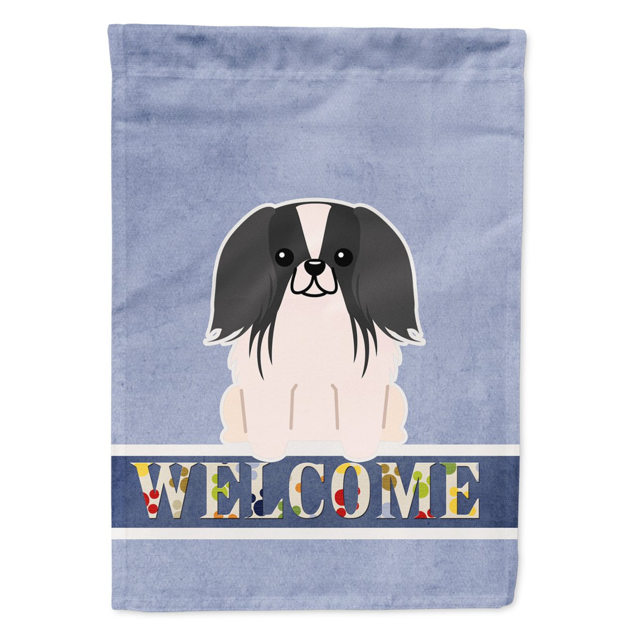 Pekingnese Black White Welcome Garden Size Flag