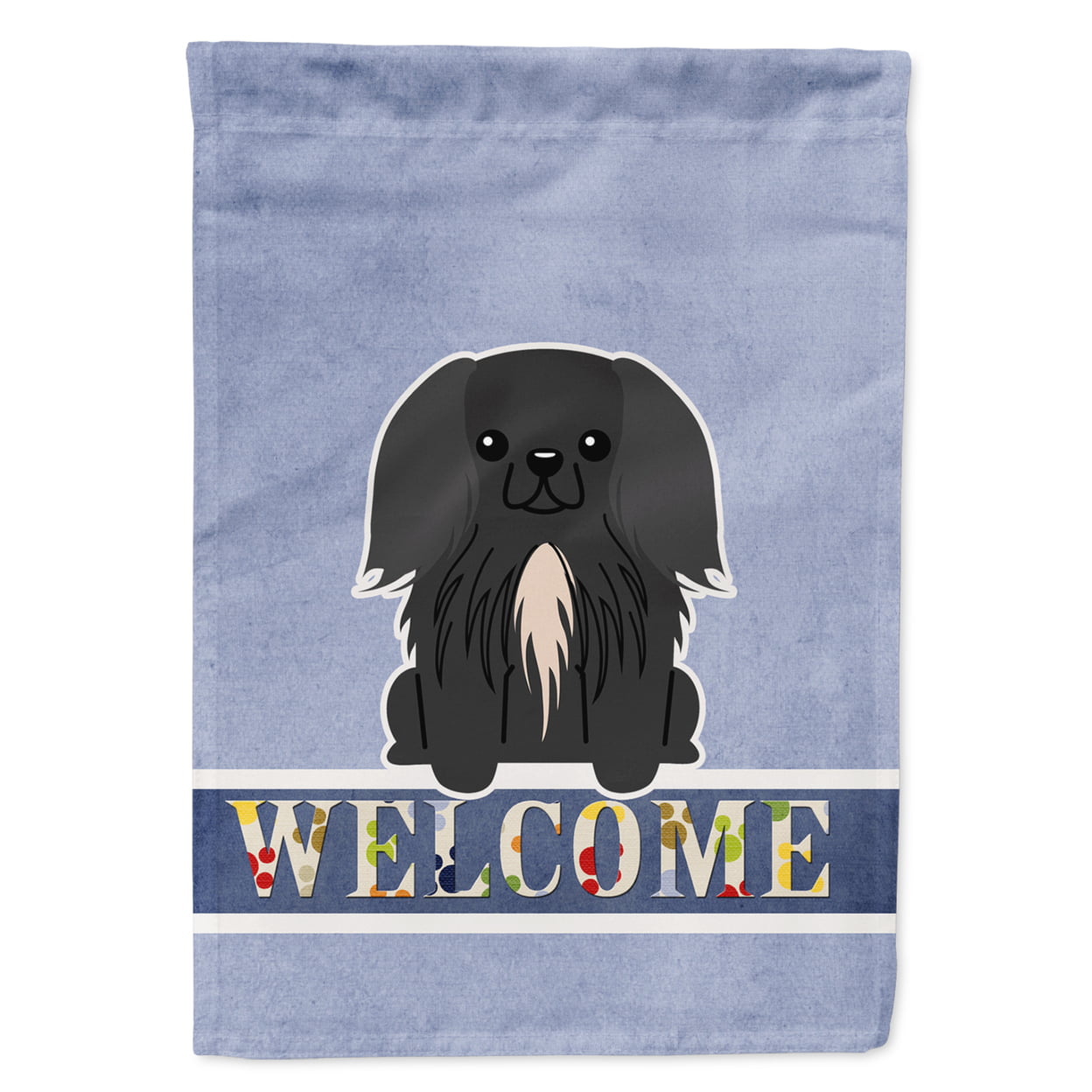 Pekingnese Black Welcome Garden Size Flag