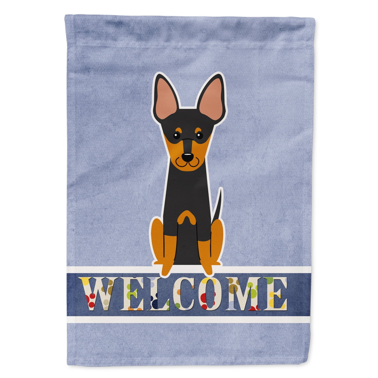 English Toy Terrier Welcome Garden Size Flag