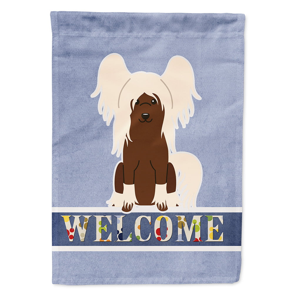 Chinese Crested Cream Welcome Garden Size Flag