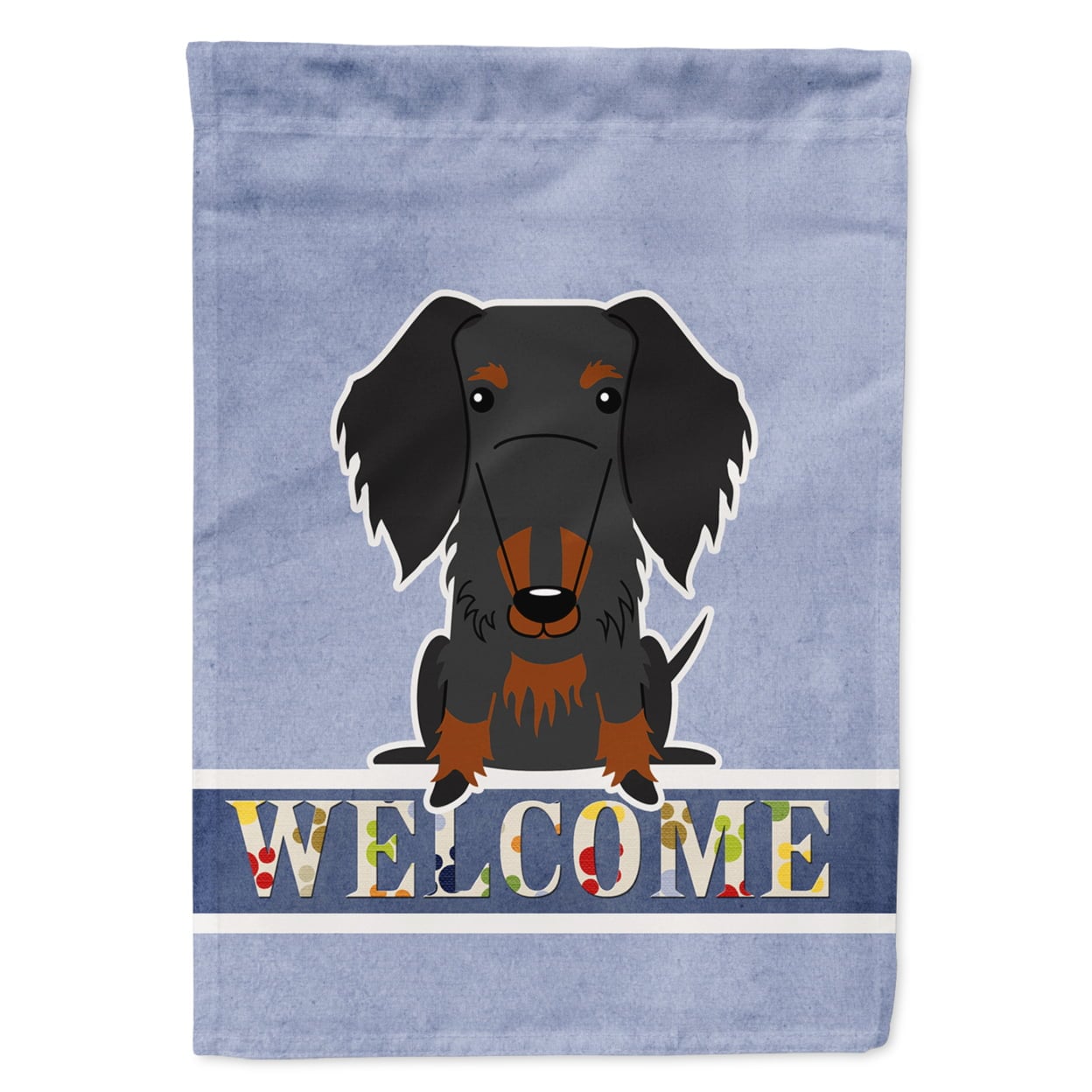 Wire Haired Dachshund Black Tan Welcome Garden Size Flag