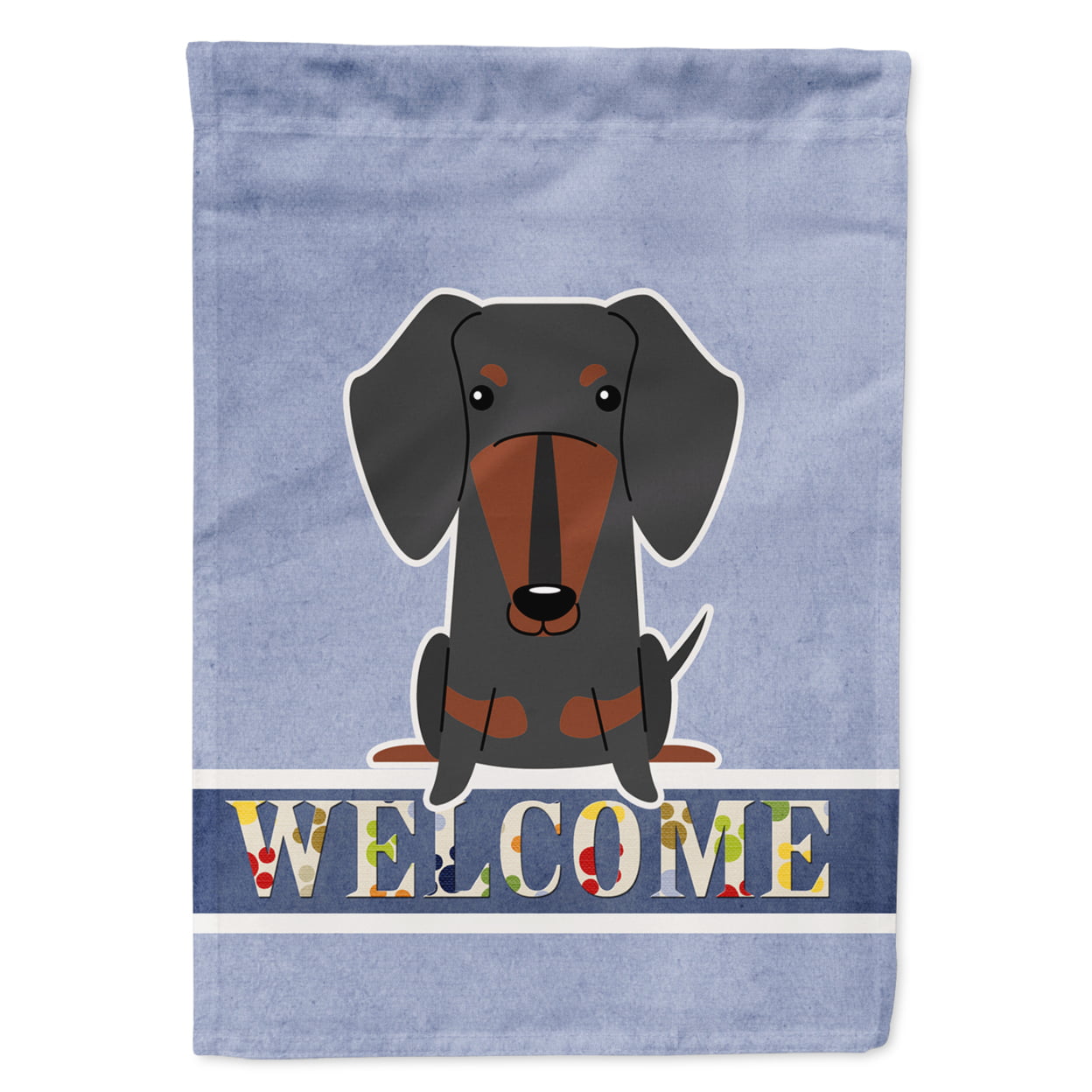 Dachshund Black Tan Welcome Garden Size Flag