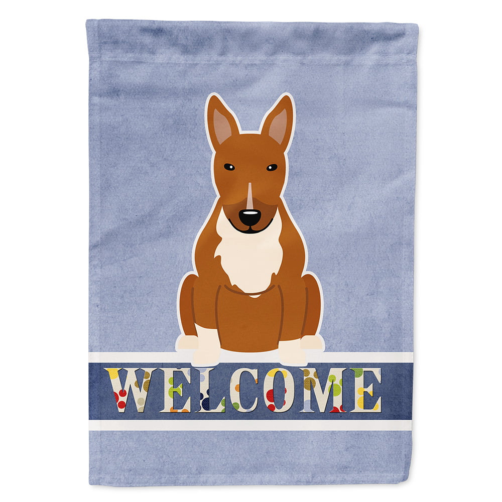 Bull Terrier Red Welcome Garden Size Flag