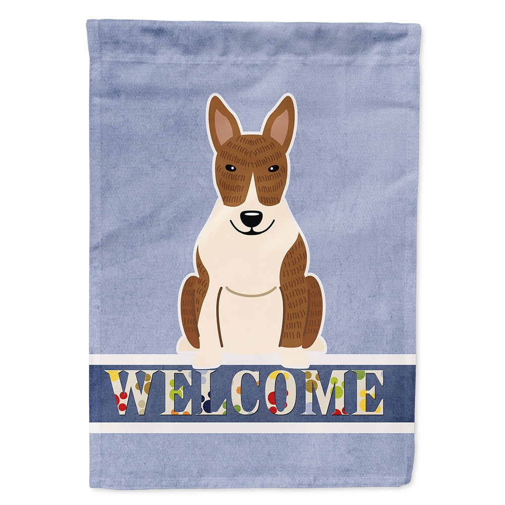 Bull Terrier Brindle Welcome Garden Size Flag