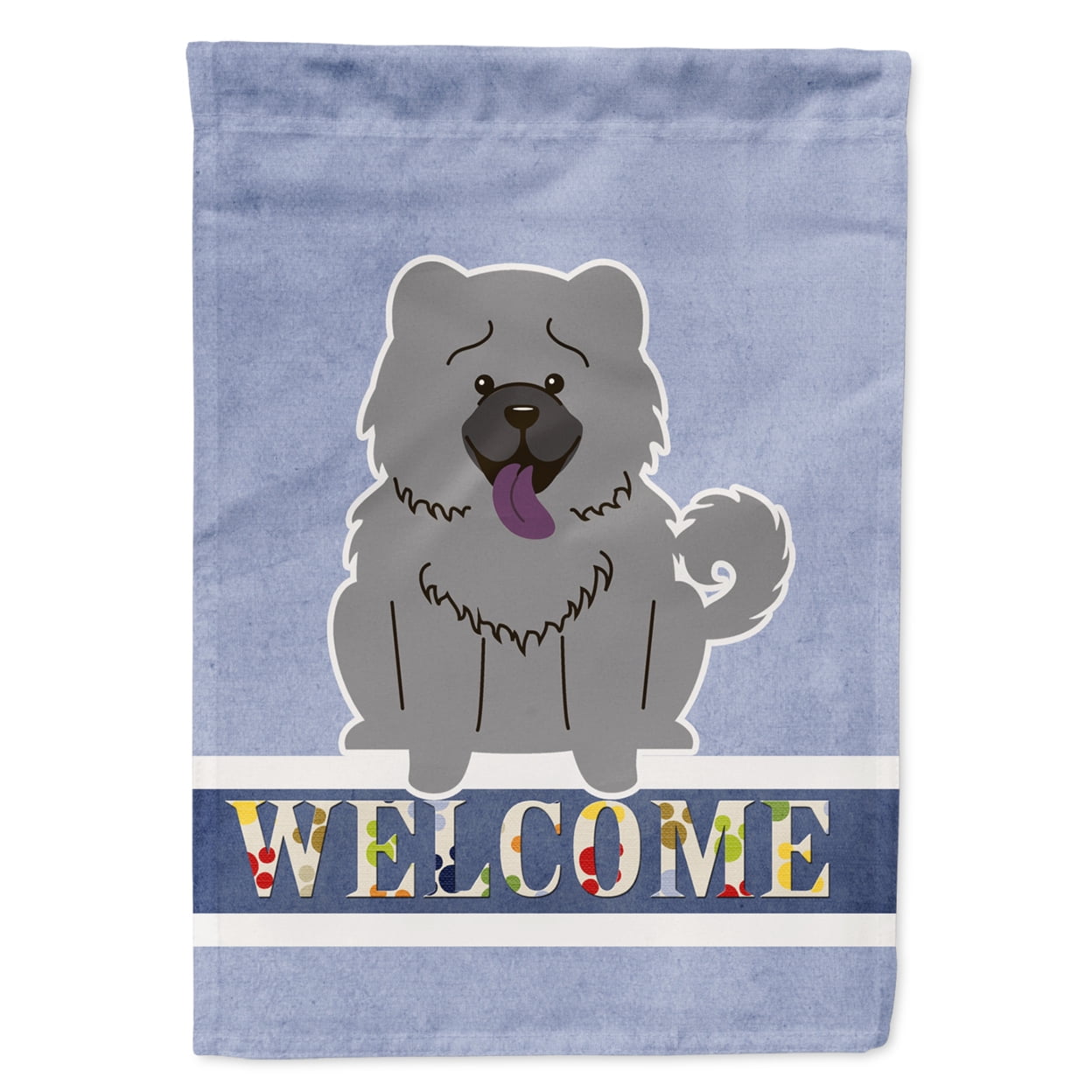 Chow Chow Blue Welcome Garden Size Flag
