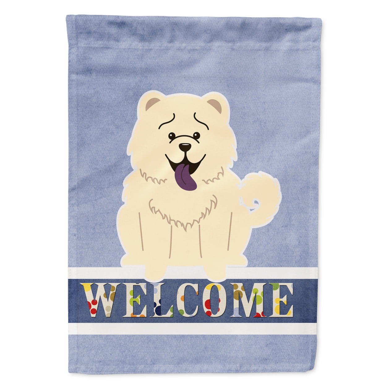 Chow Chow White Welcome Garden Size Flag
