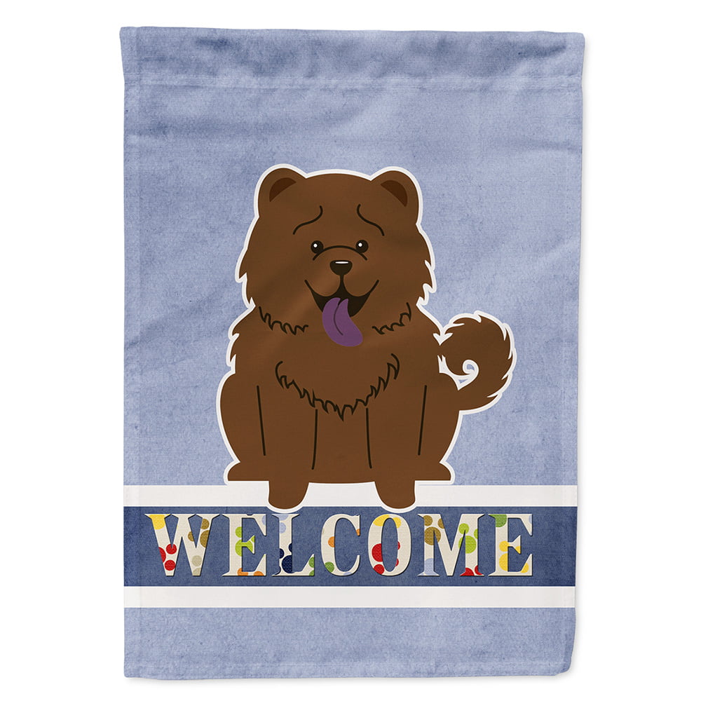 Chow Chow Chocolate Welcome Garden Size Flag