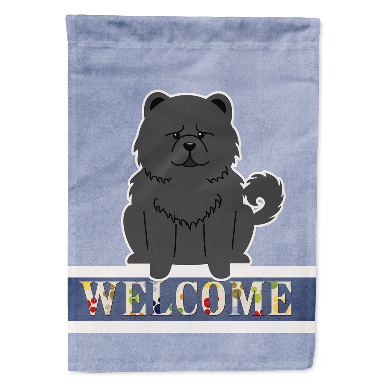 Chow Chow Black Welcome Garden Size Flag