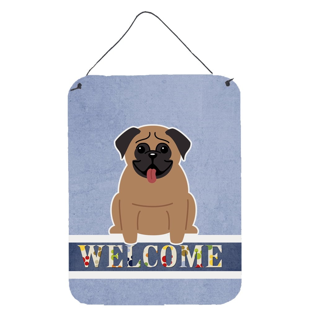 Pug Brown Welcome Wall or Door Hanging Prints