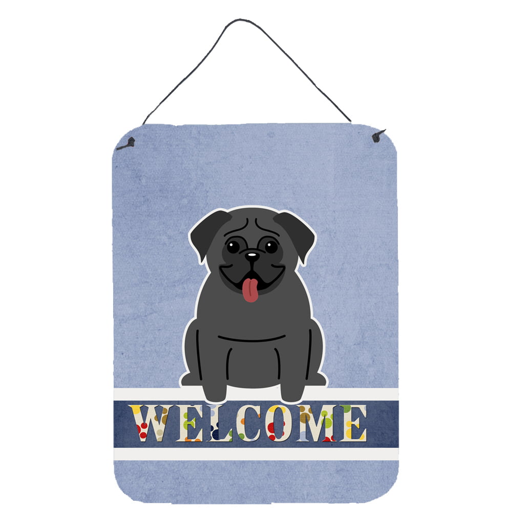 Pug Black Welcome Wall or Door Hanging Prints