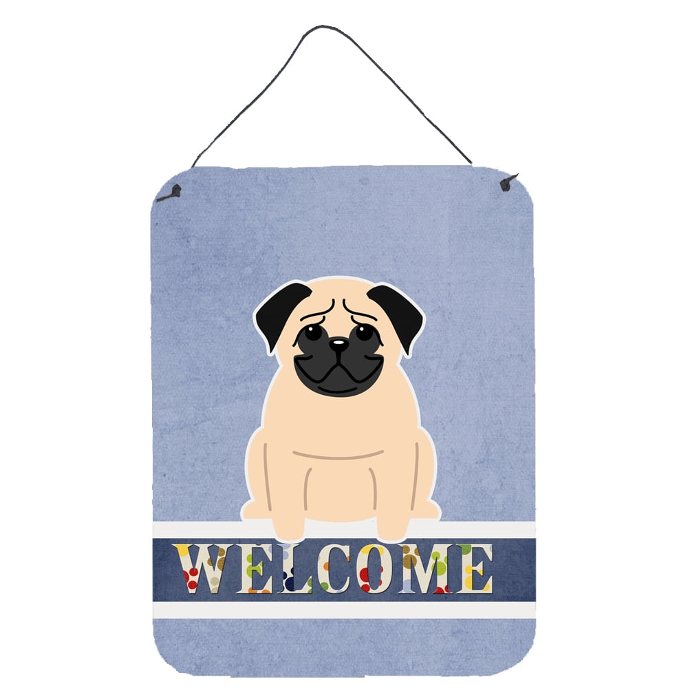 Pug Fawn Welcome Wall or Door Hanging Prints