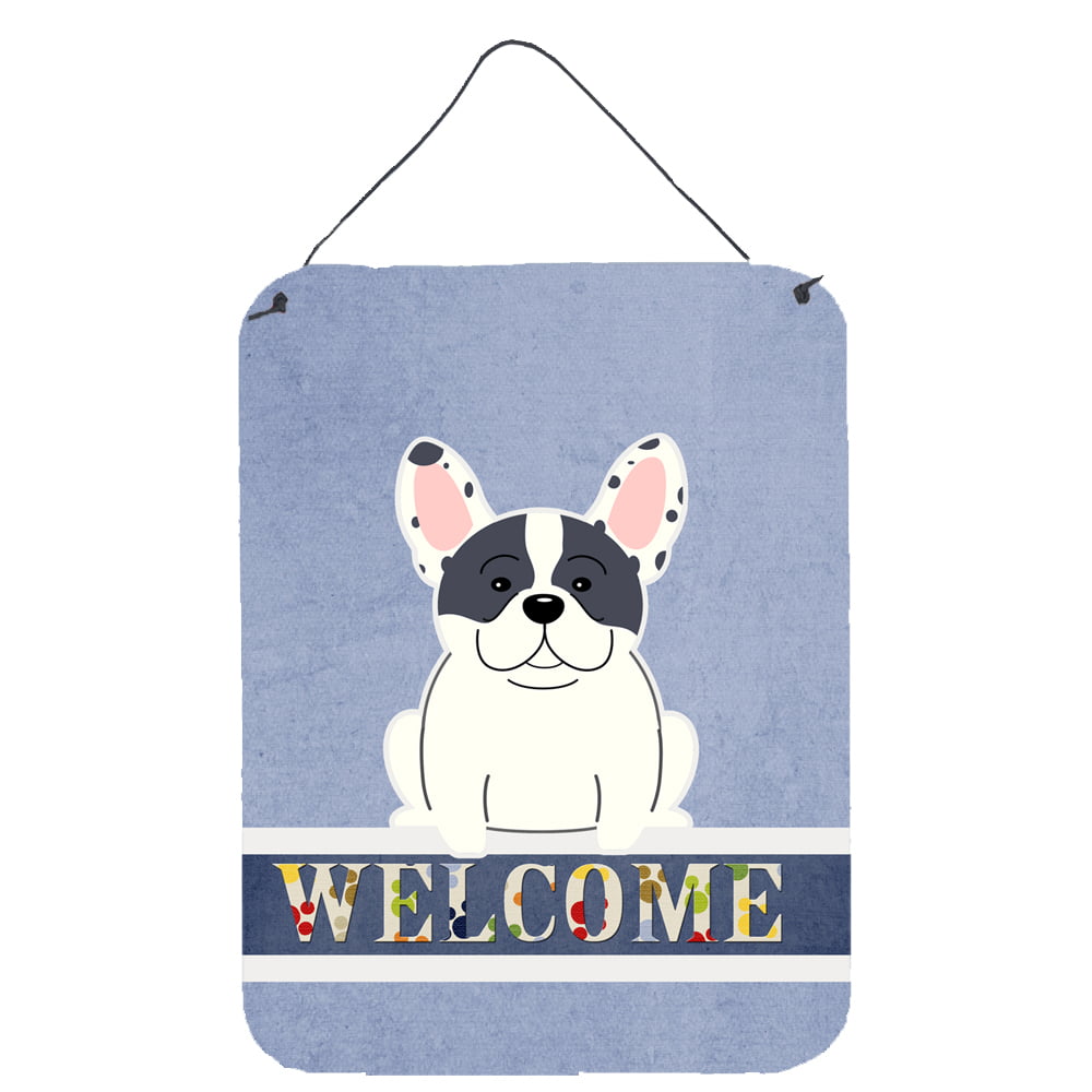 French Bulldog Piebald Welcome Wall or Door Hanging Prints