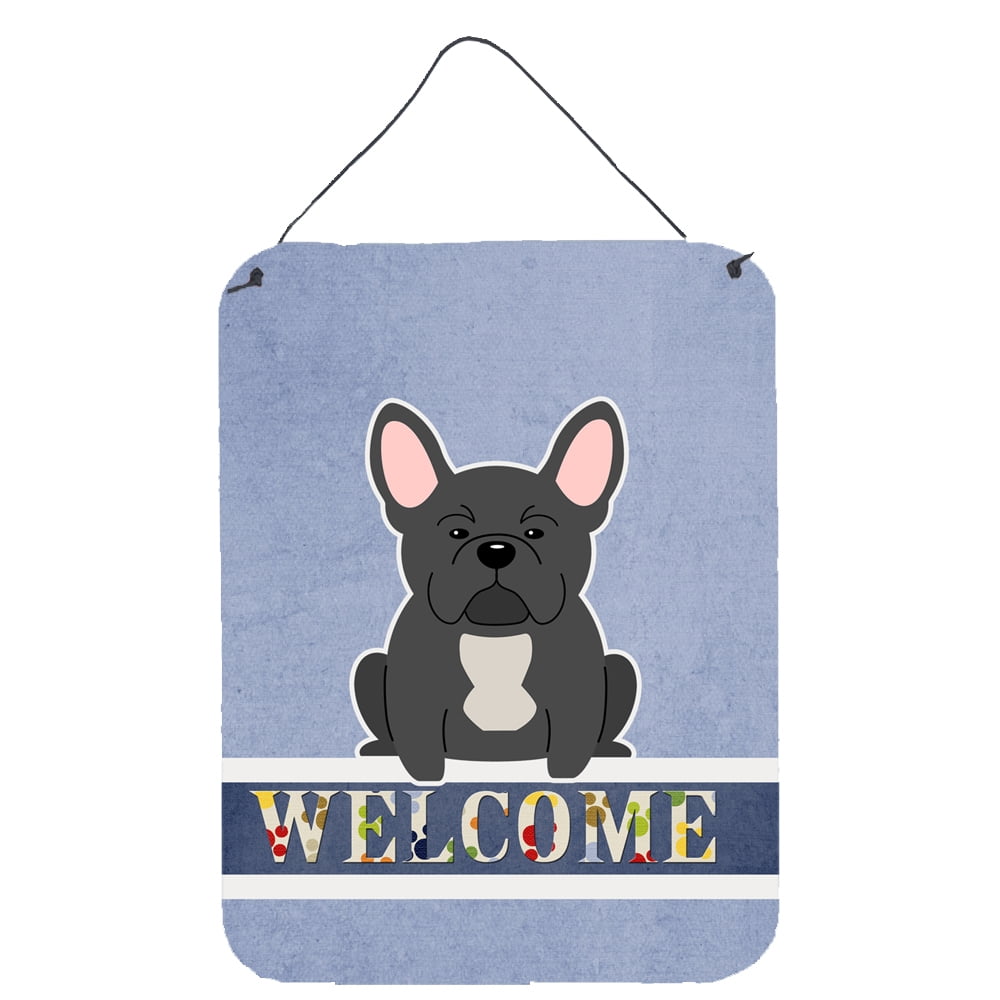 French Bulldog Black Welcome Wall or Door Hanging Prints