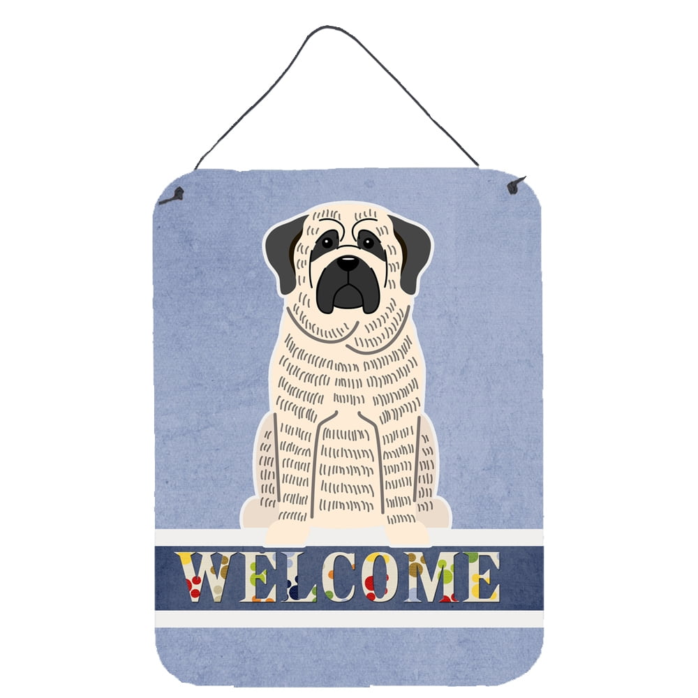 Mastiff Brindle White Welcome Wall or Door Hanging Prints