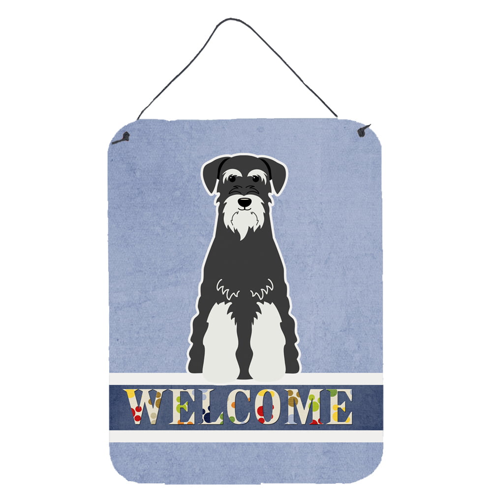 Standard Schnauzer Salt & Pepper Welcome Wall or Door Hanging Prints