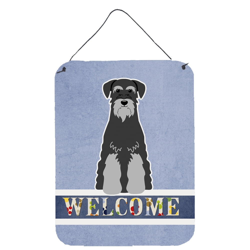 Standard Schnauzer Black Grey Welcome Wall or Door Hanging Prints