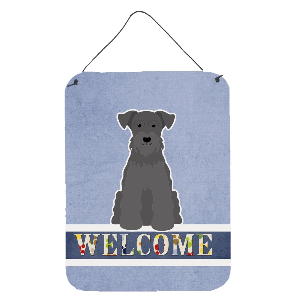Miniature Schanuzer Black Welcome Wall or Door Hanging Prints