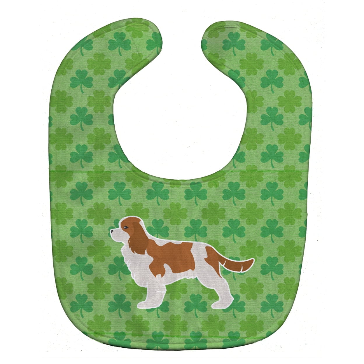 Cavalier King Charles Spaniel Shamrocks Baby Bib