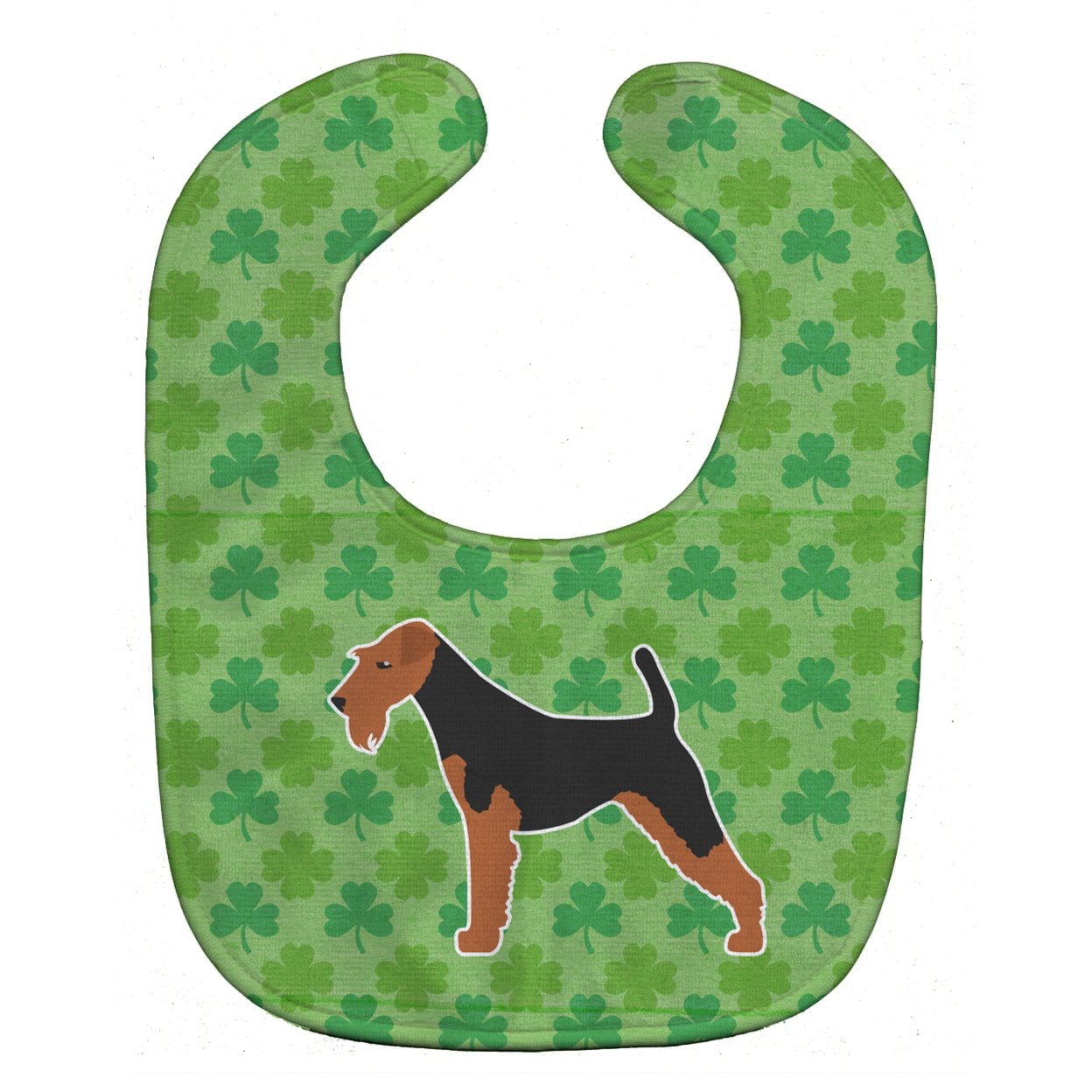 Airedale Terrier Shamrocks Baby Bib