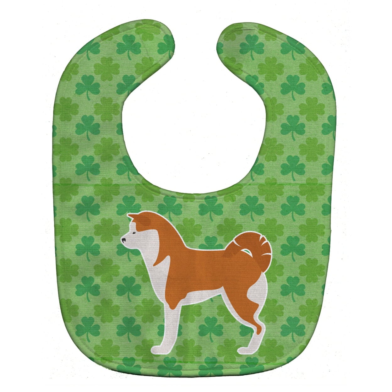 Akita Shamrocks Baby Bib