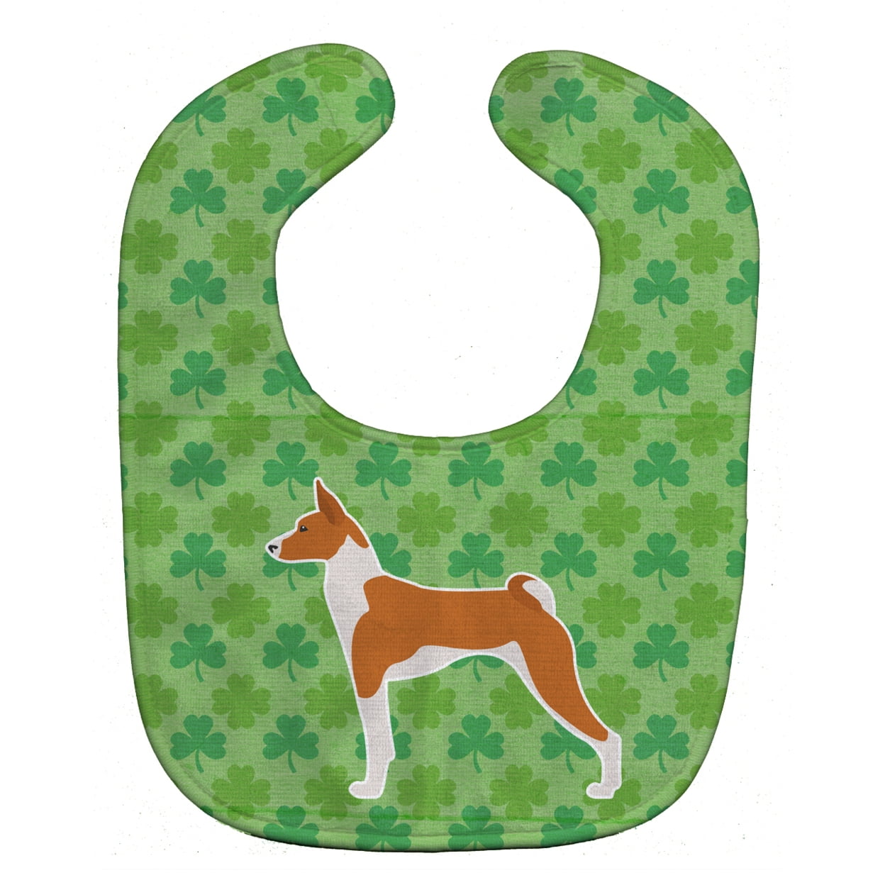 Basenji Shamrocks Baby Bib