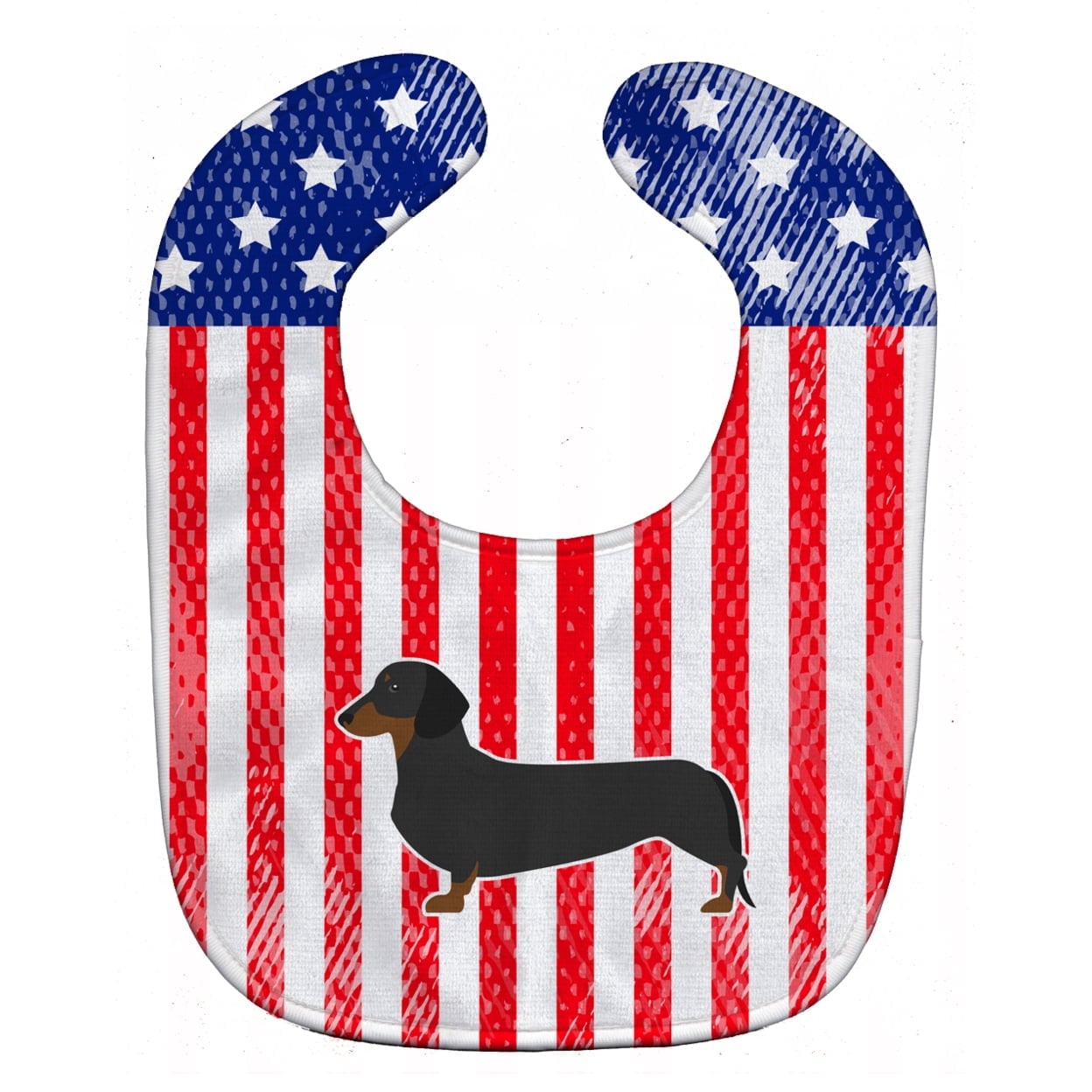 USA Patriotic Dachshund Baby Bib