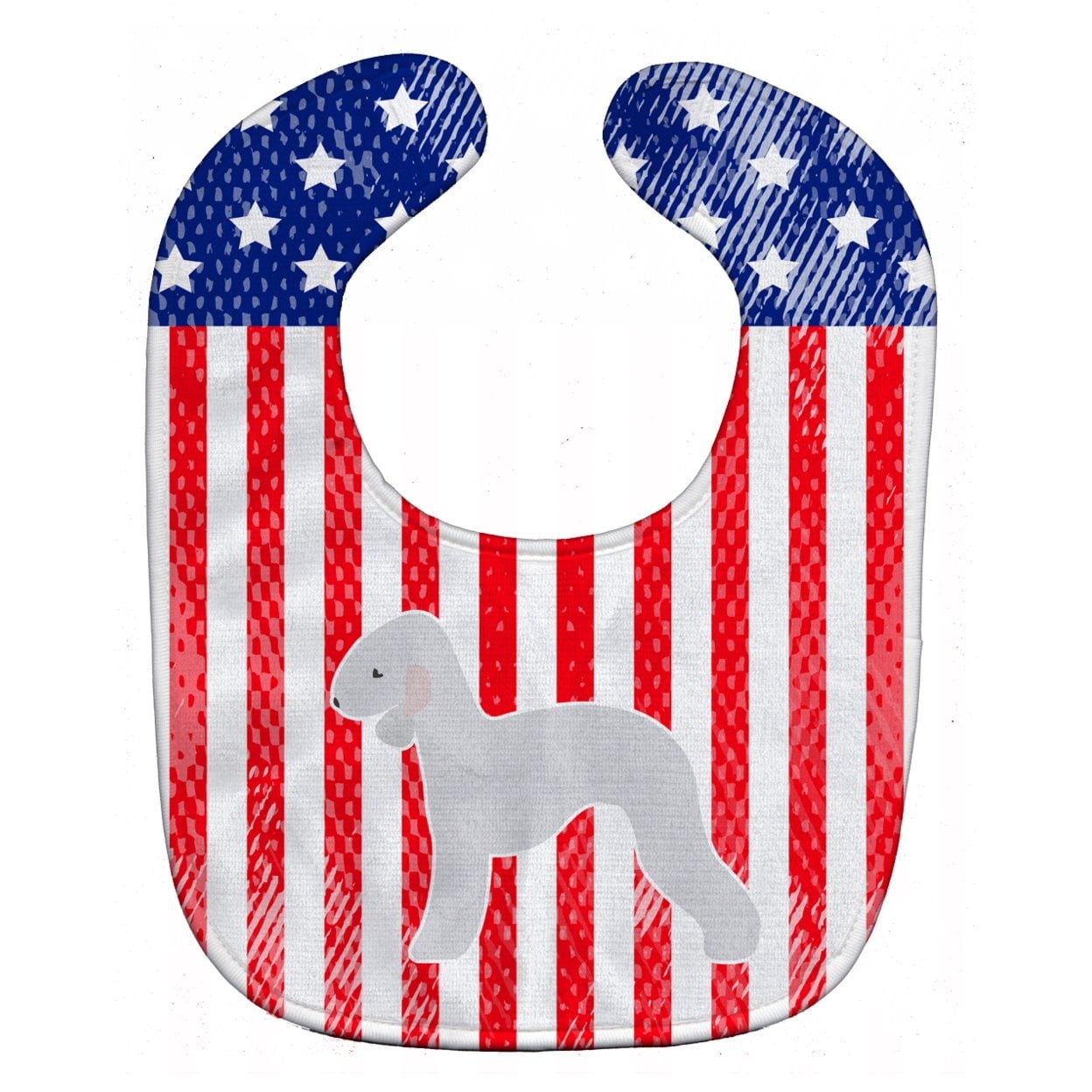 USA Patriotic Bedlington Terrier Baby Bib