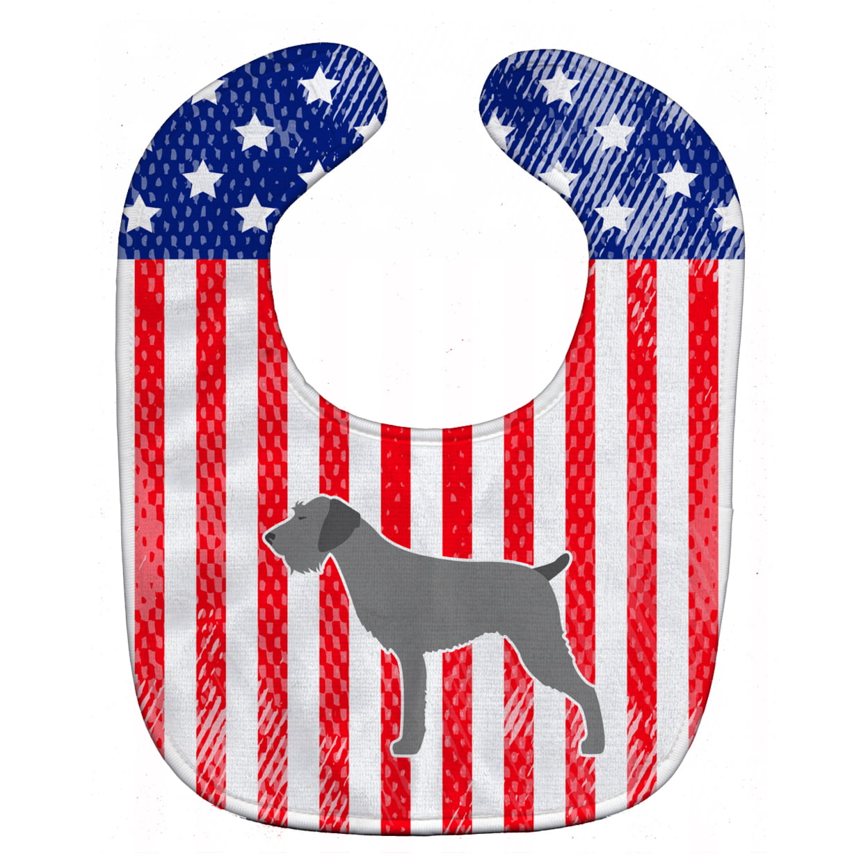 USA Patriotic German Wirehaired Pointer Baby Bib