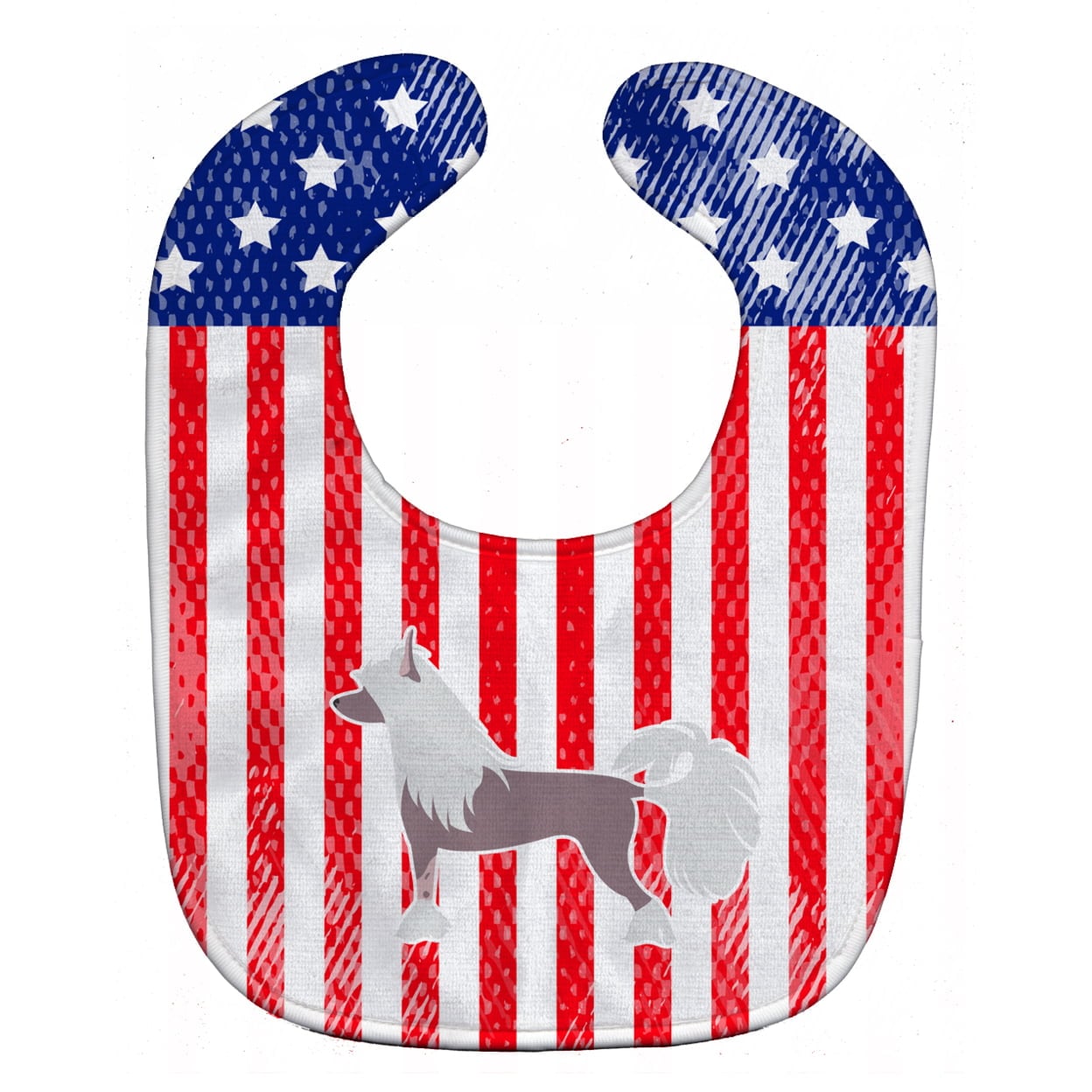 USA Patriotic Chinese Crested Baby Bib