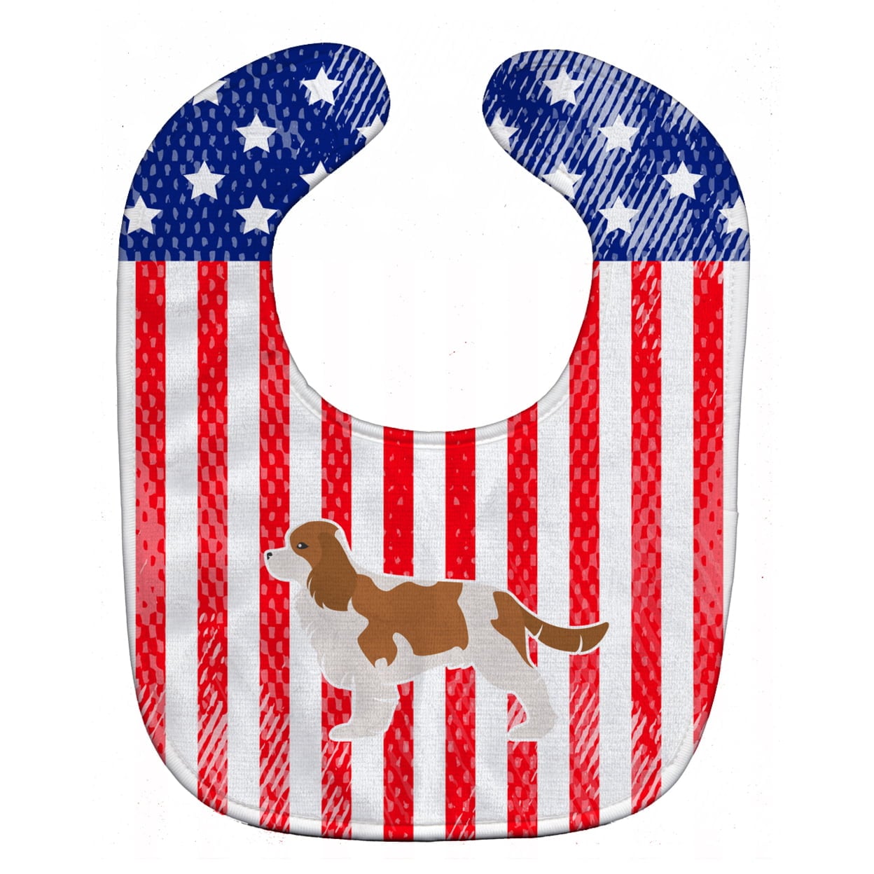 USA Patriotic Cavalier King Charles Spaniel Baby Bib