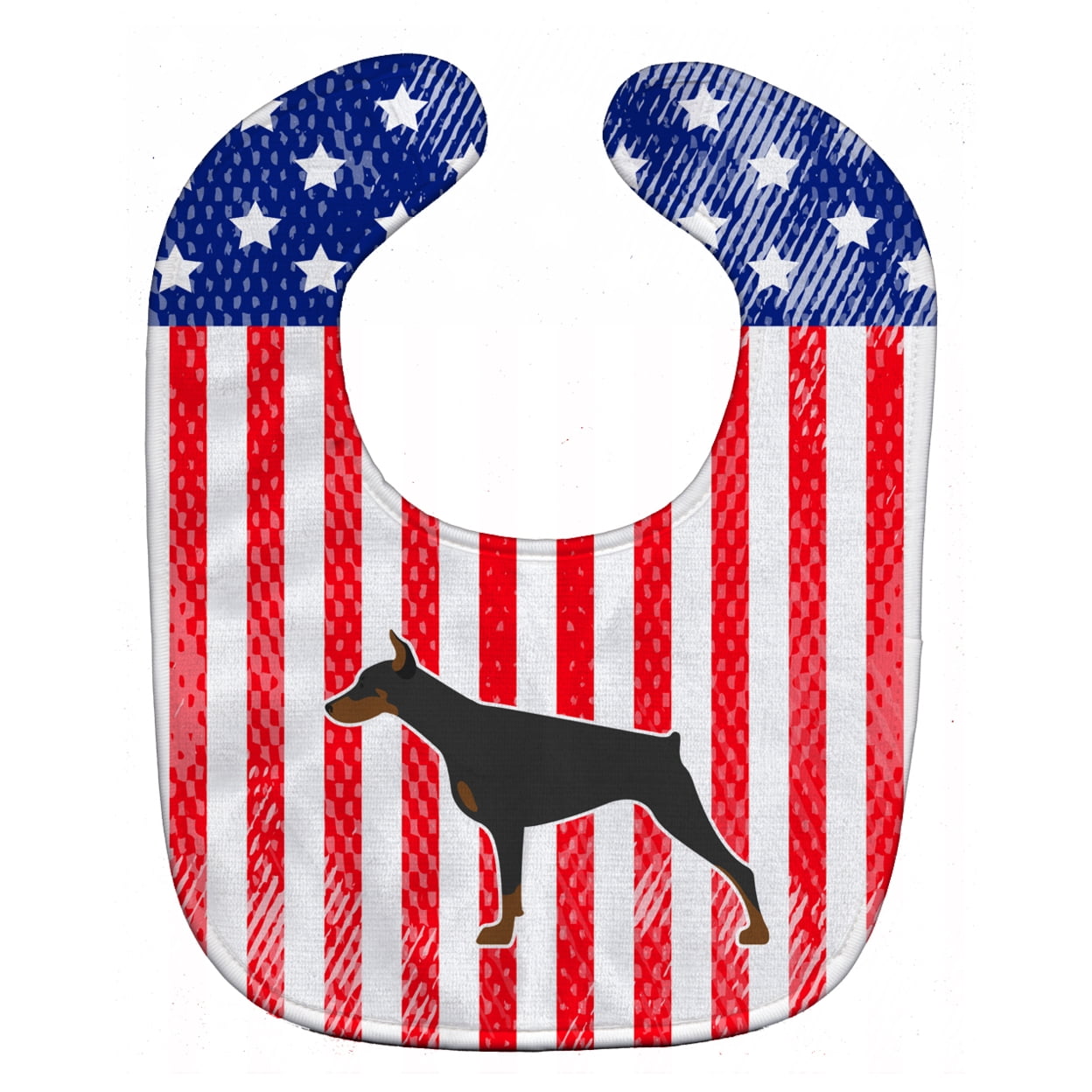 USA Patriotic Doberman Pinscher Baby Bib