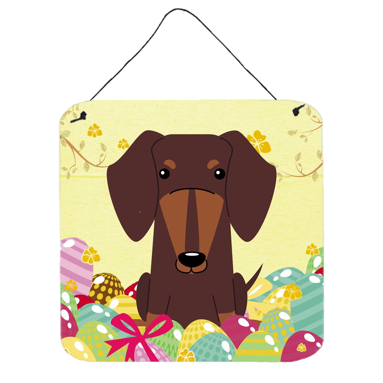 Easter Eggs Dachshund Chocolate Wall or Door Hanging Prints