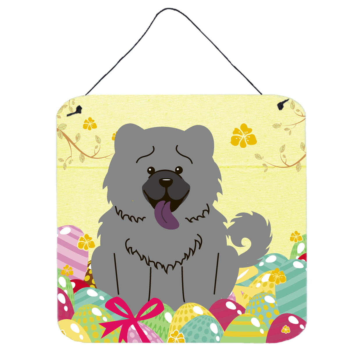 Easter Eggs Chow Chow Blue Wall or Door Hanging Prints