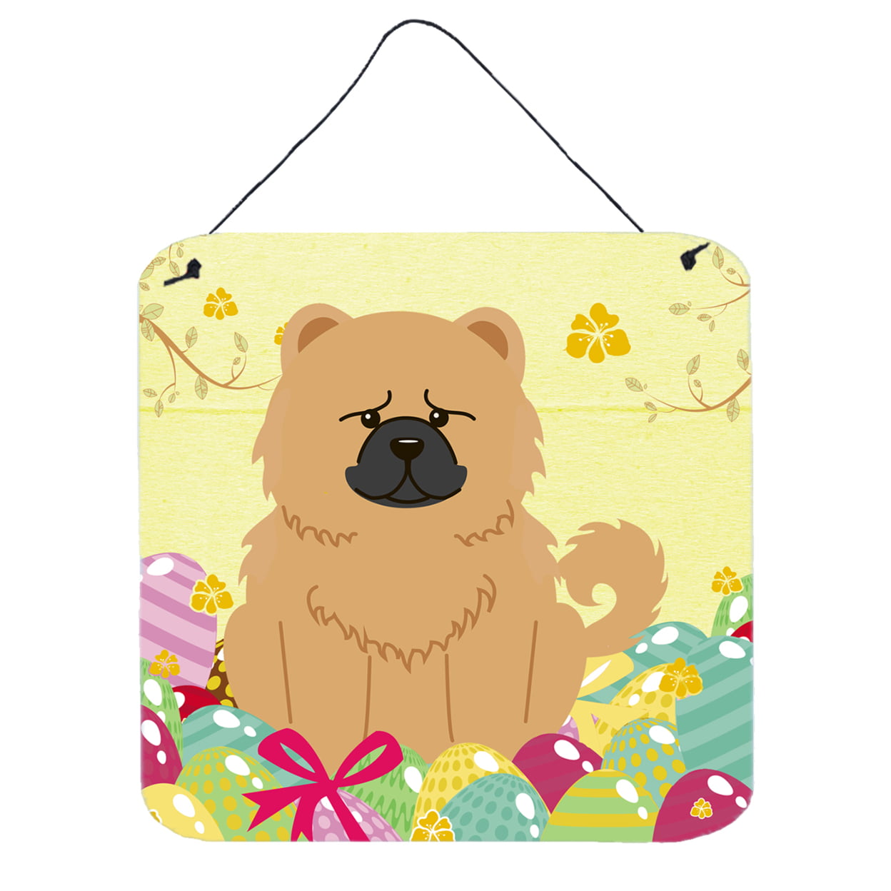 Easter Eggs Chow Chow Cream Wall or Door Hanging Prints