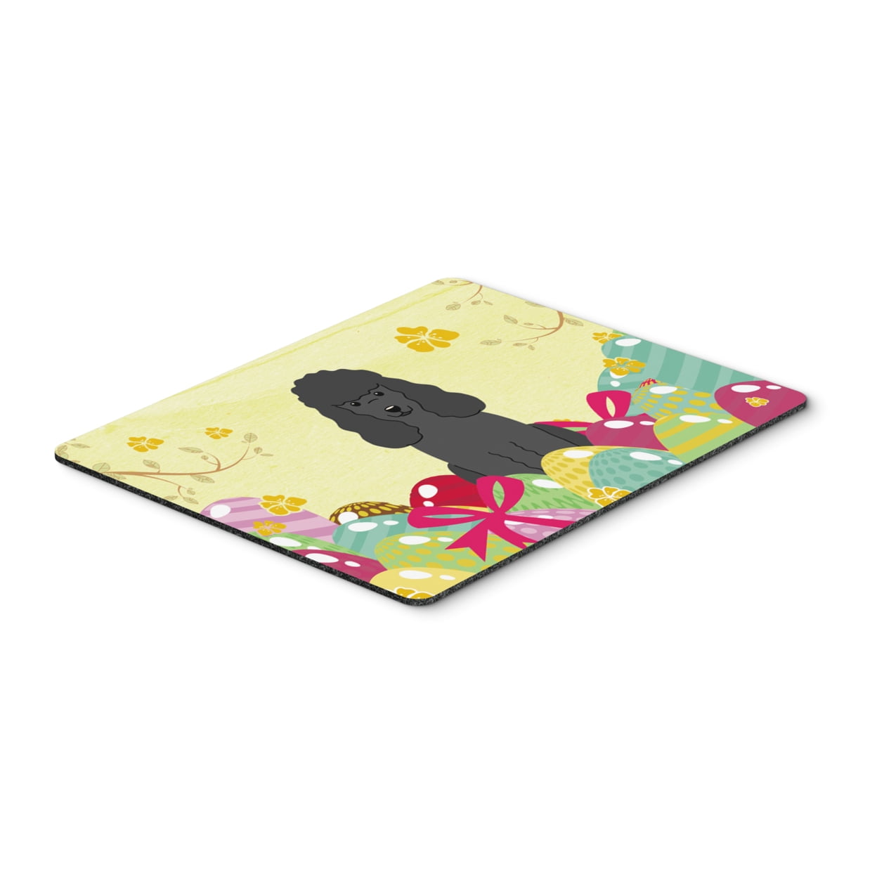 BB6071MP Easter Eggs Poodle Black Mouse Pad, Hot Pad or Trivet