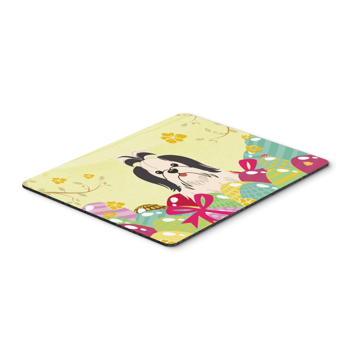 Easter Eggs Shih Tzu Black & White Mouse Pad, Hot Pad or Trivet