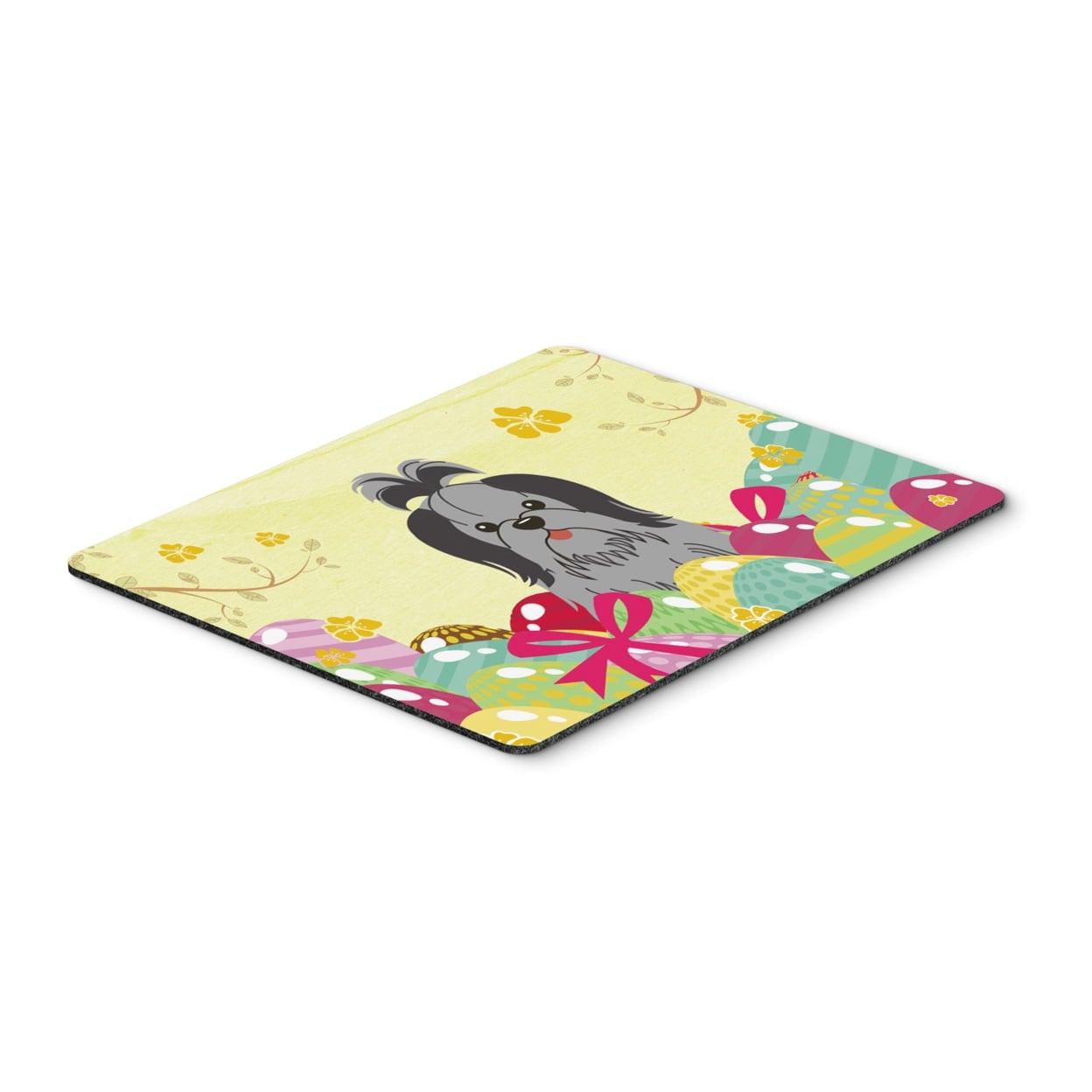 BB6089MP Easter Eggs Shih Tzu Black Silver Mouse Pad, Hot Pad or Trivet