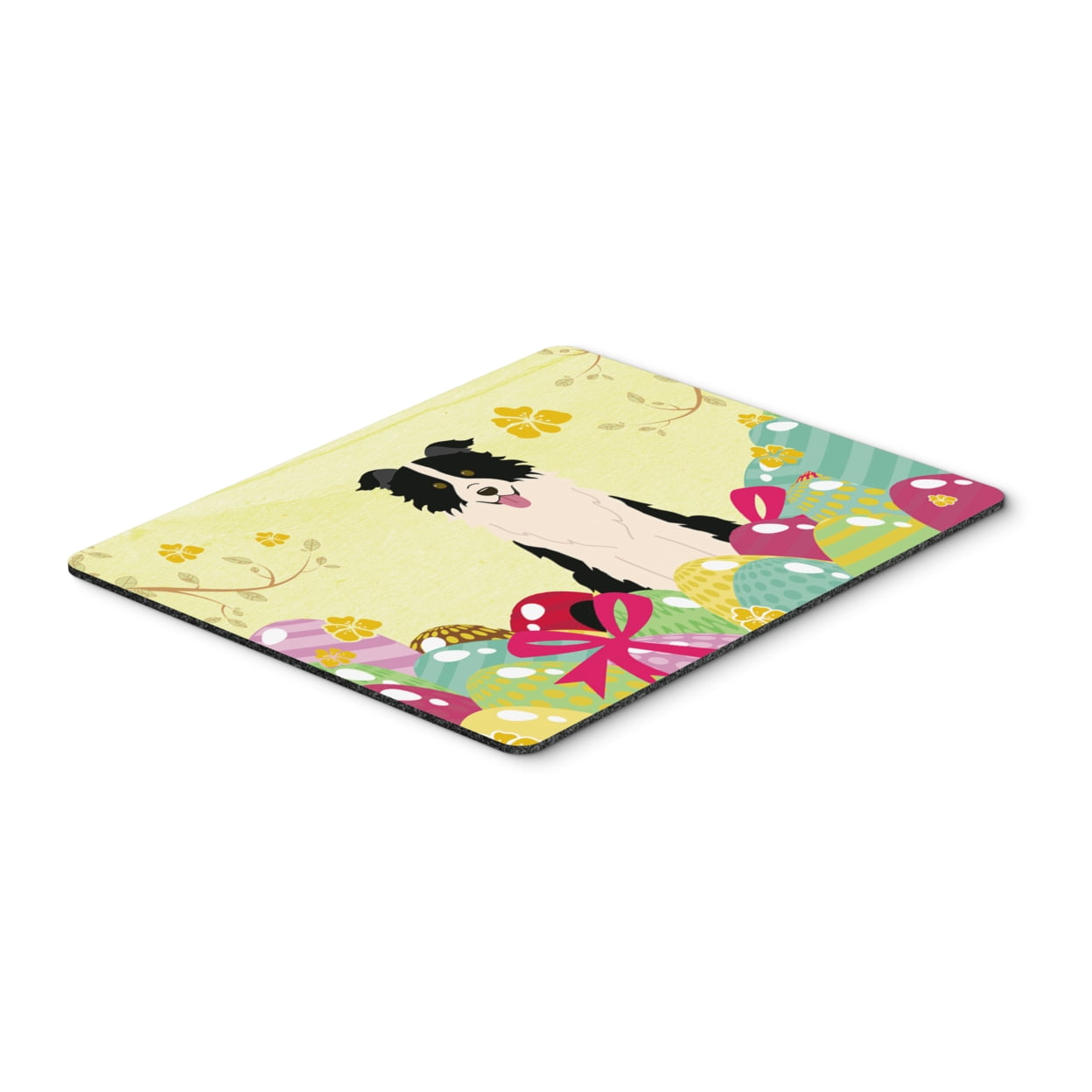 Easter Eggs Border Collie Black & White Mouse Pad, Hot Pad or Trivet