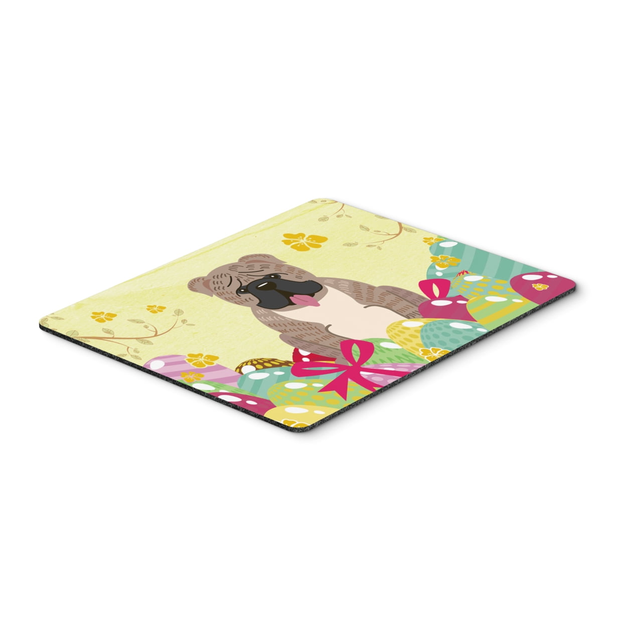 BB6126MP Easter Eggs English Bulldog Grey Brindle Mouse Pad, Hot Pad or Trivet