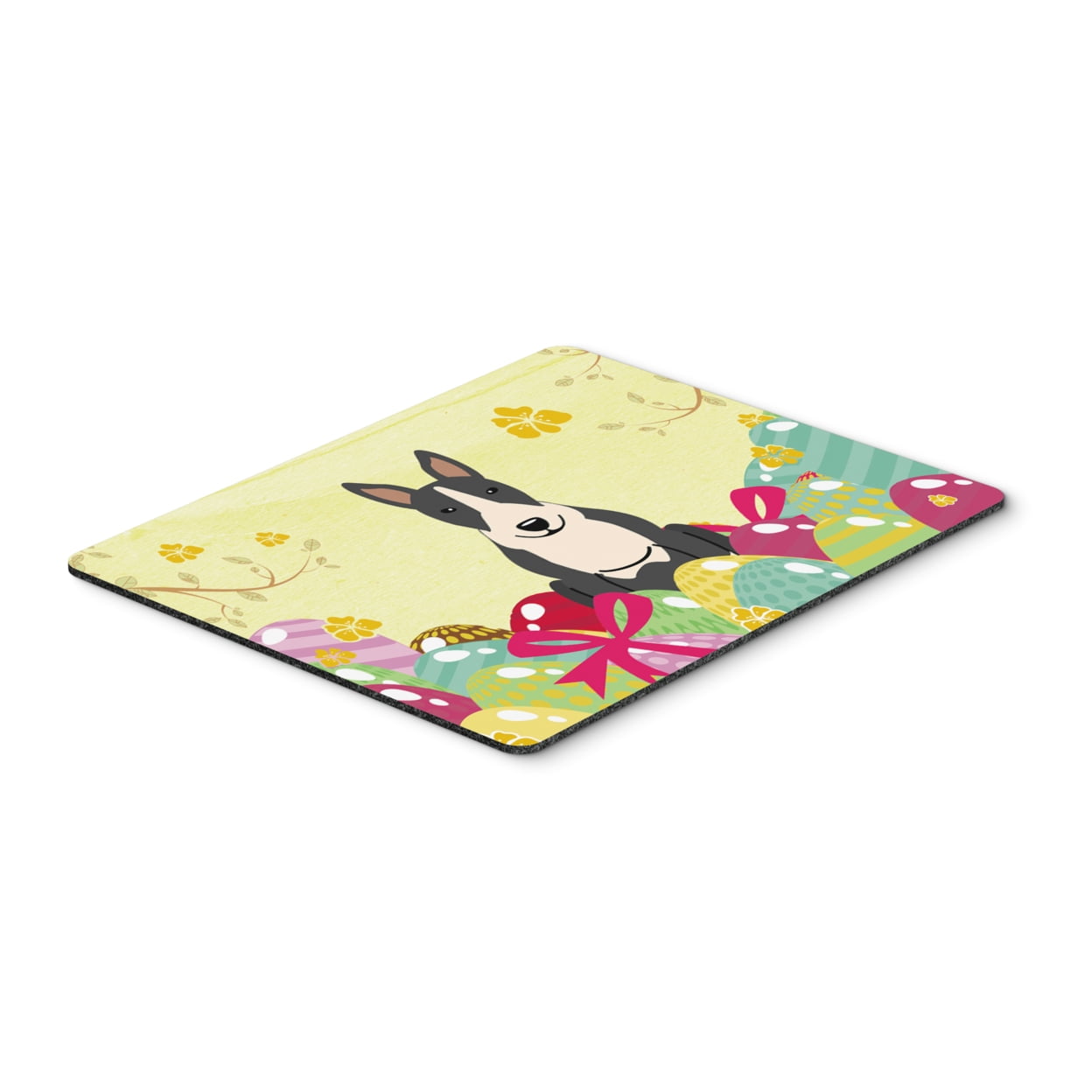 BB6133MP Easter Eggs Bull Terrier Black & White Mouse Pad, Hot Pad or Trivet