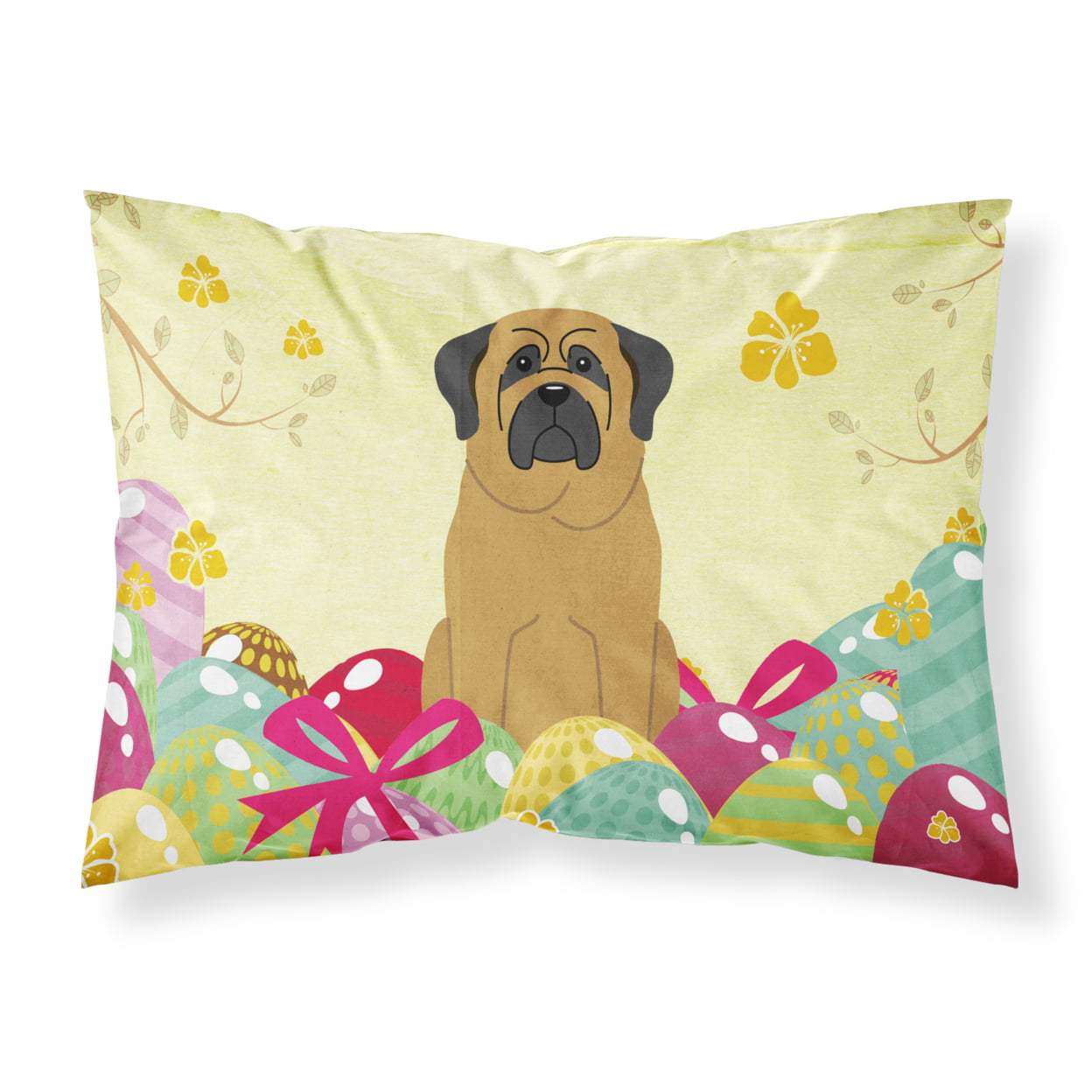 Easter Eggs Mastiff Fabric Standard Pillowcase