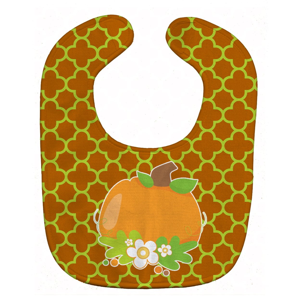Fall Pumpkin Orange Quatrfoil Baby Bib
