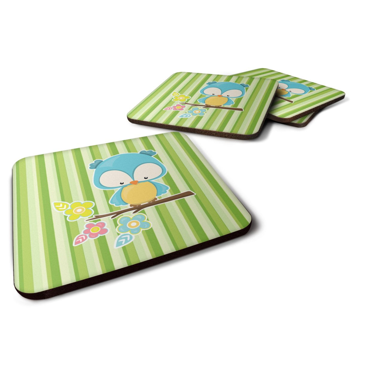 Bird on Branch Foam Coasters - Set of 4