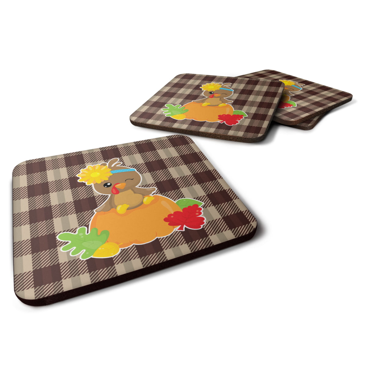 Picture of Carolines Treasures BB7113FC Thanksgiving Baby Turkey Foam Coasters - Set of 4