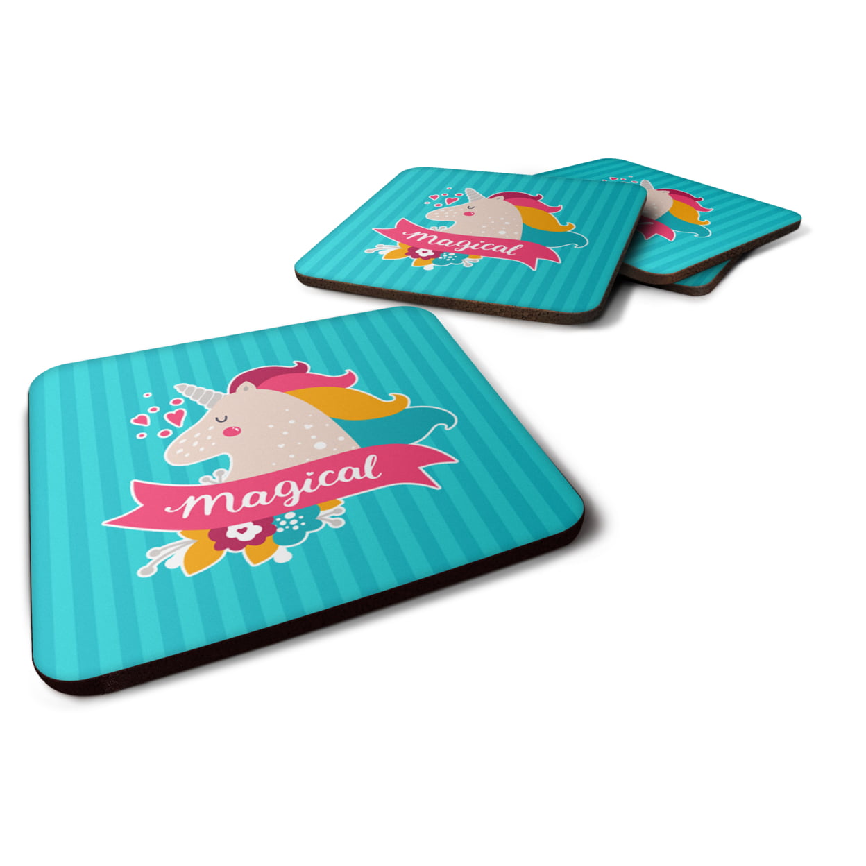 Unicorn Magical Foam Coasters - Set of 4