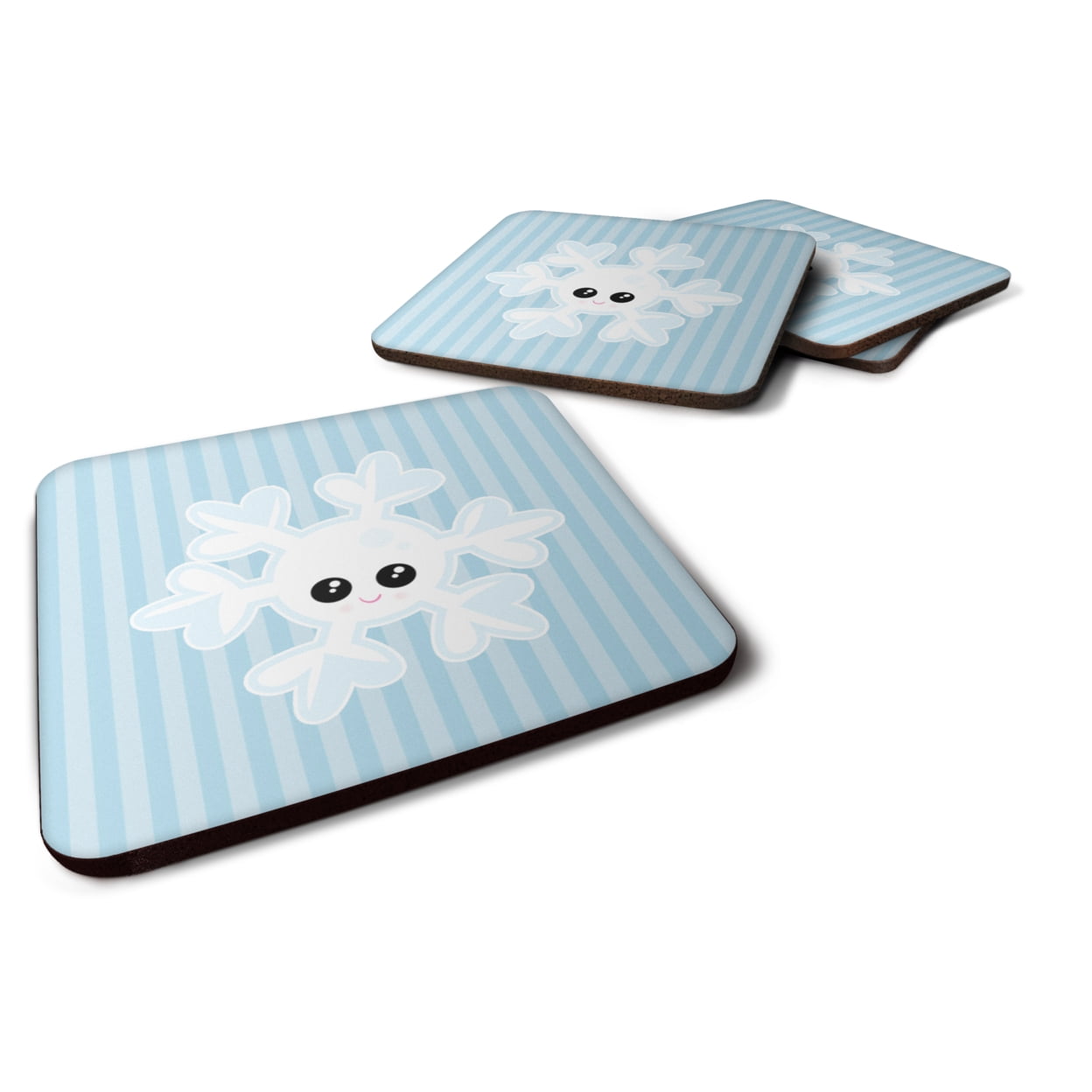 BB7149FC Weather Snowflake Face Foam Coasters - Set of 4